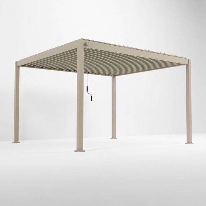 ENJOi Leo Aluminium Rectangular Pergola Pebble - 4m x 3m