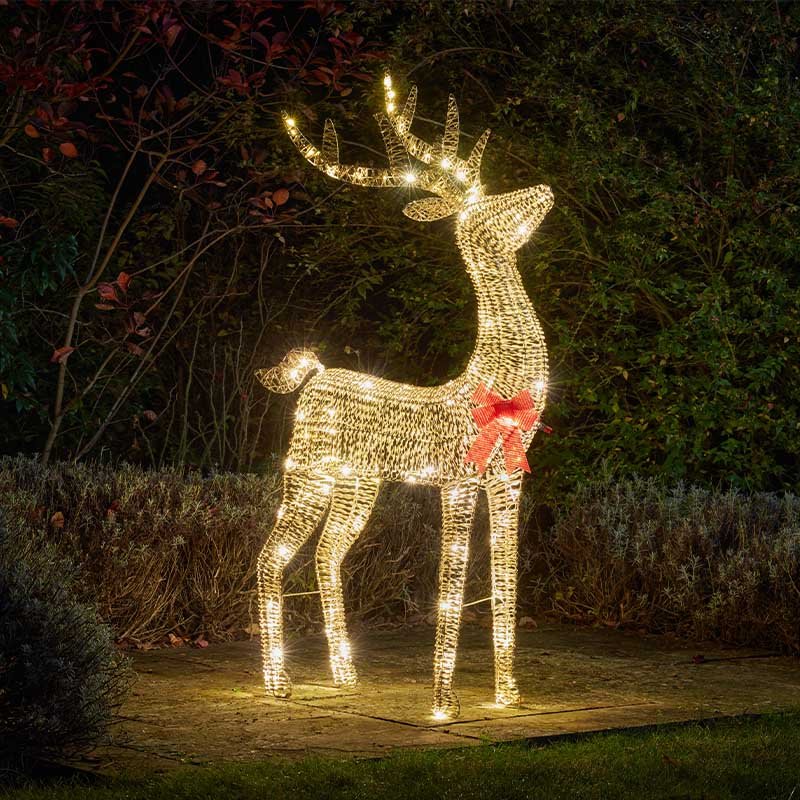 Three Kings GlitterTwist Gold Reindeer 140cm
