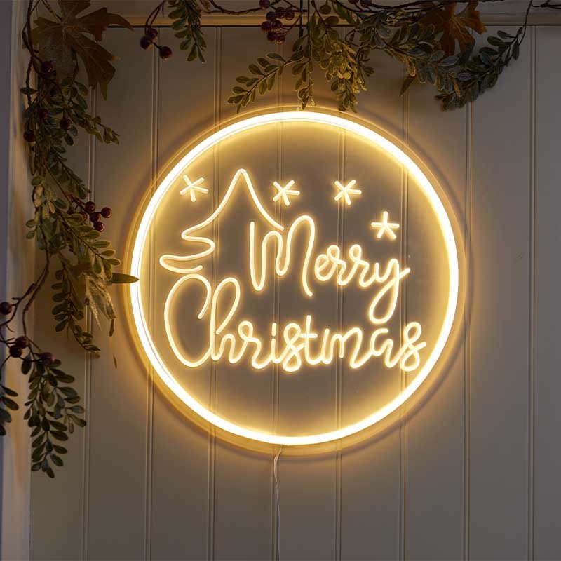 NeonEsque Merry Christmas Circular Light