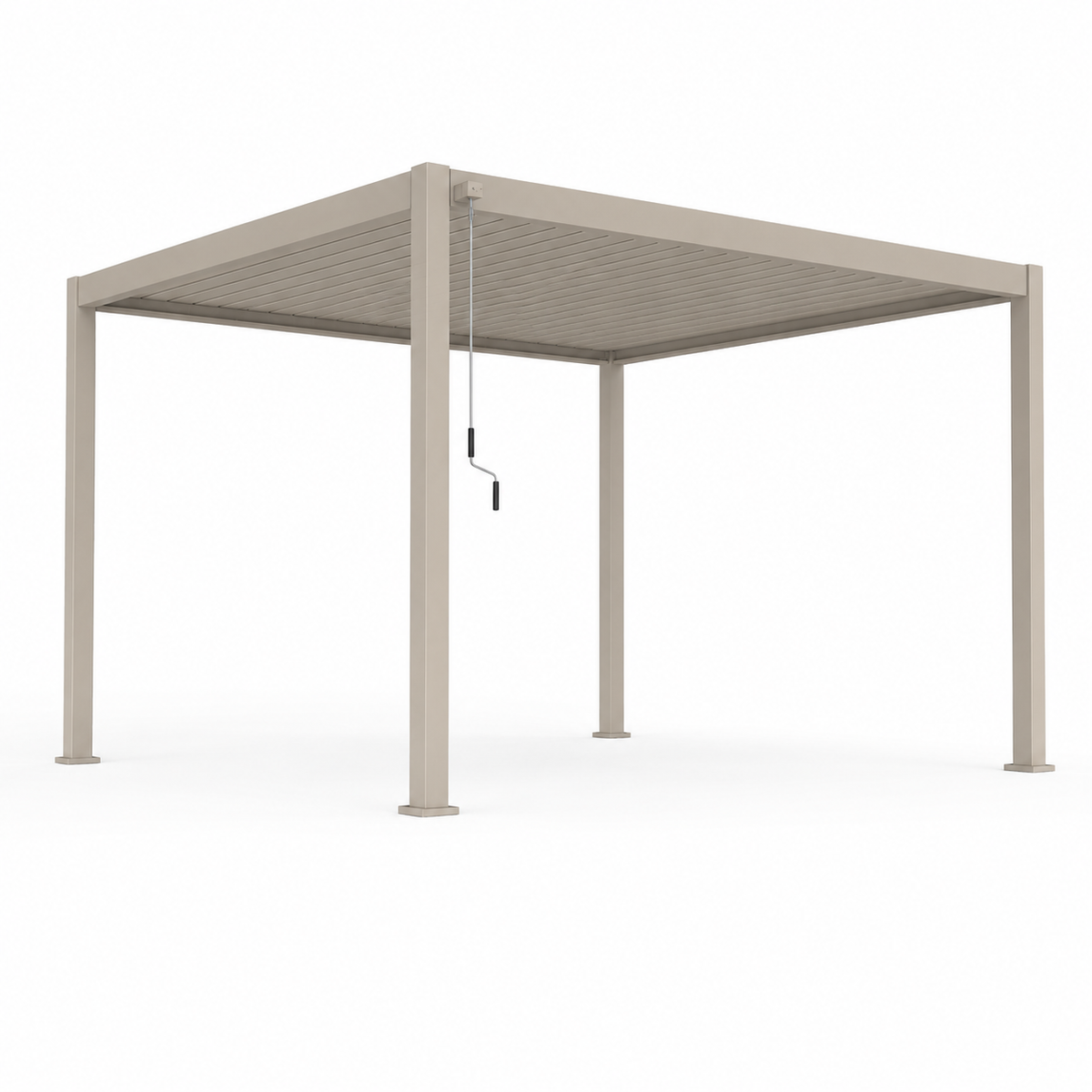 ENJOi Leo Aluminium Rectangular Pergola Pebble - 4m x 3.6m