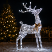 Three Kings GlitterTwist Silver Reindeer 140cm