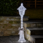 GlitterTwist Silver Lamp Post 120cm