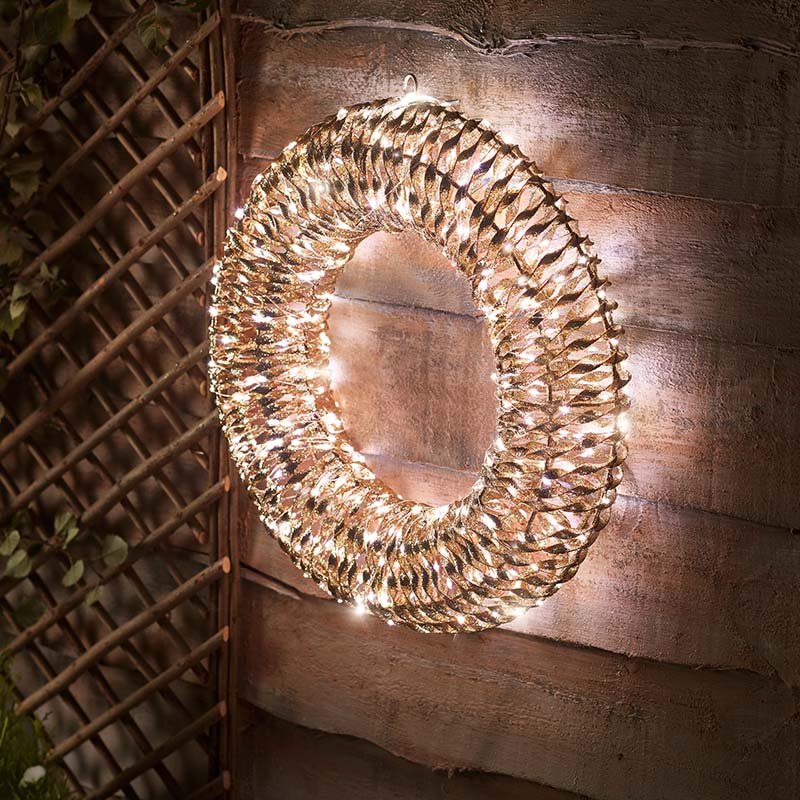 GlitterTwist Gold Wreath 40cm