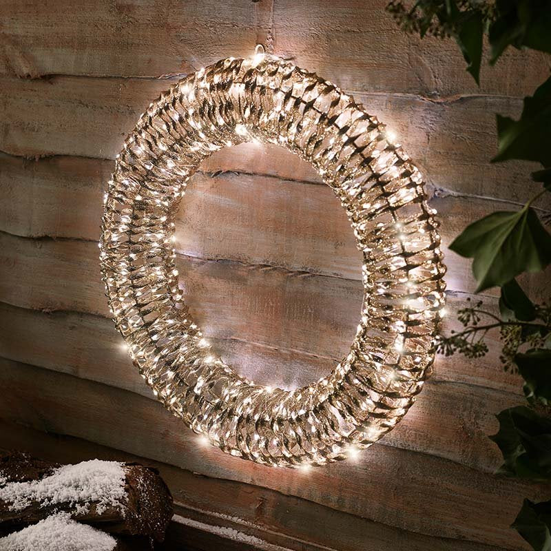 GlitterTwist Gold Wreath 60cm