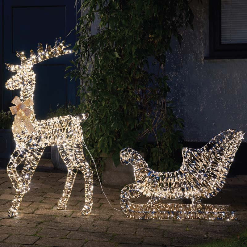 GoldTwist Gold Reindeer & Sleigh