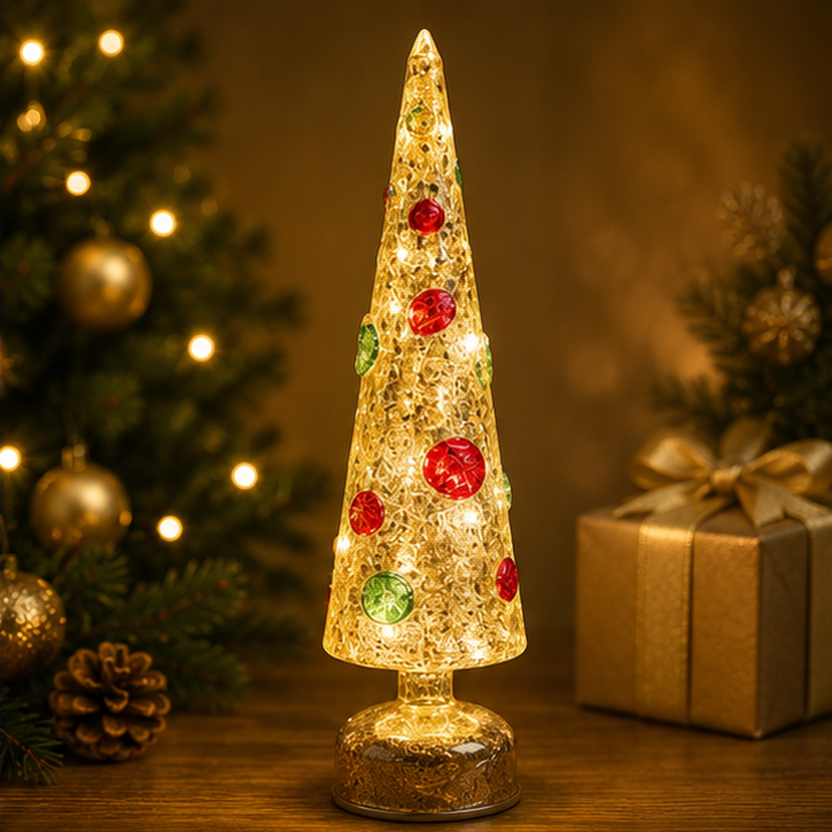 Spinning DecoTree Gold LED Christmas Decoration