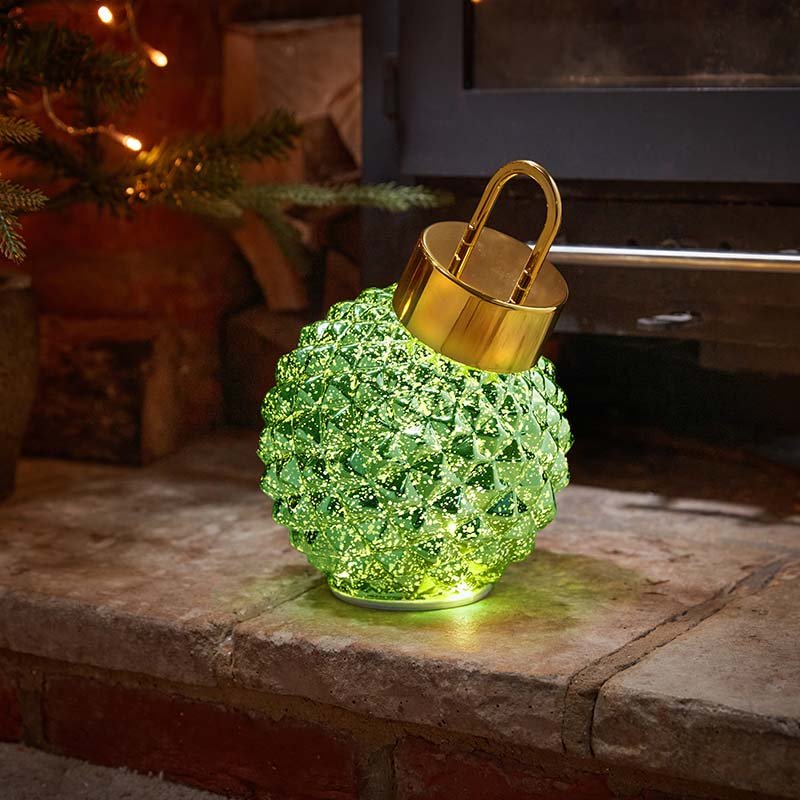 Spinning DecoBauble Emerald LED Christmas Decoration