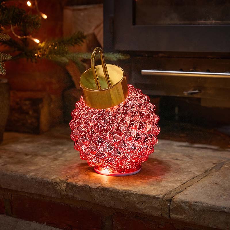 Spinning DecoBauble Ruby LED Christmas Decoration