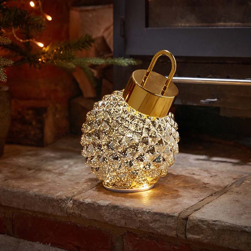 Spinning DecoBauble Gold LED Christmas Decoration