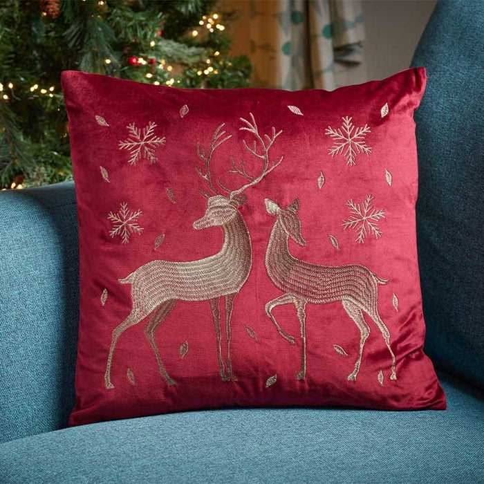 Reindeer Cushion Ruby