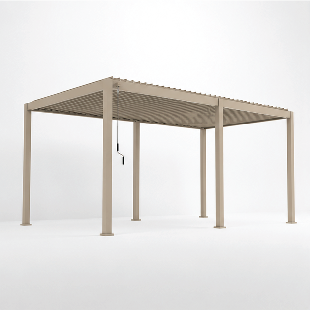 ENJOi Leo Aluminium Rectangular Pergola Pebble - 6m x 3m