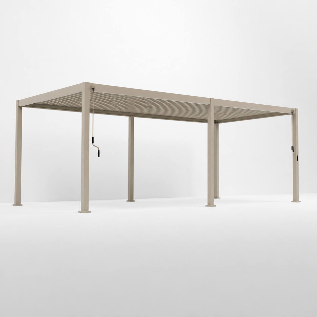 ENJOi Leo Aluminium Rectangular Pergola Pebble - 7.2m x 3.6m