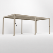 ENJOi Leo Aluminium Rectangular Pergola Pebble - 7.2m x 3.6m