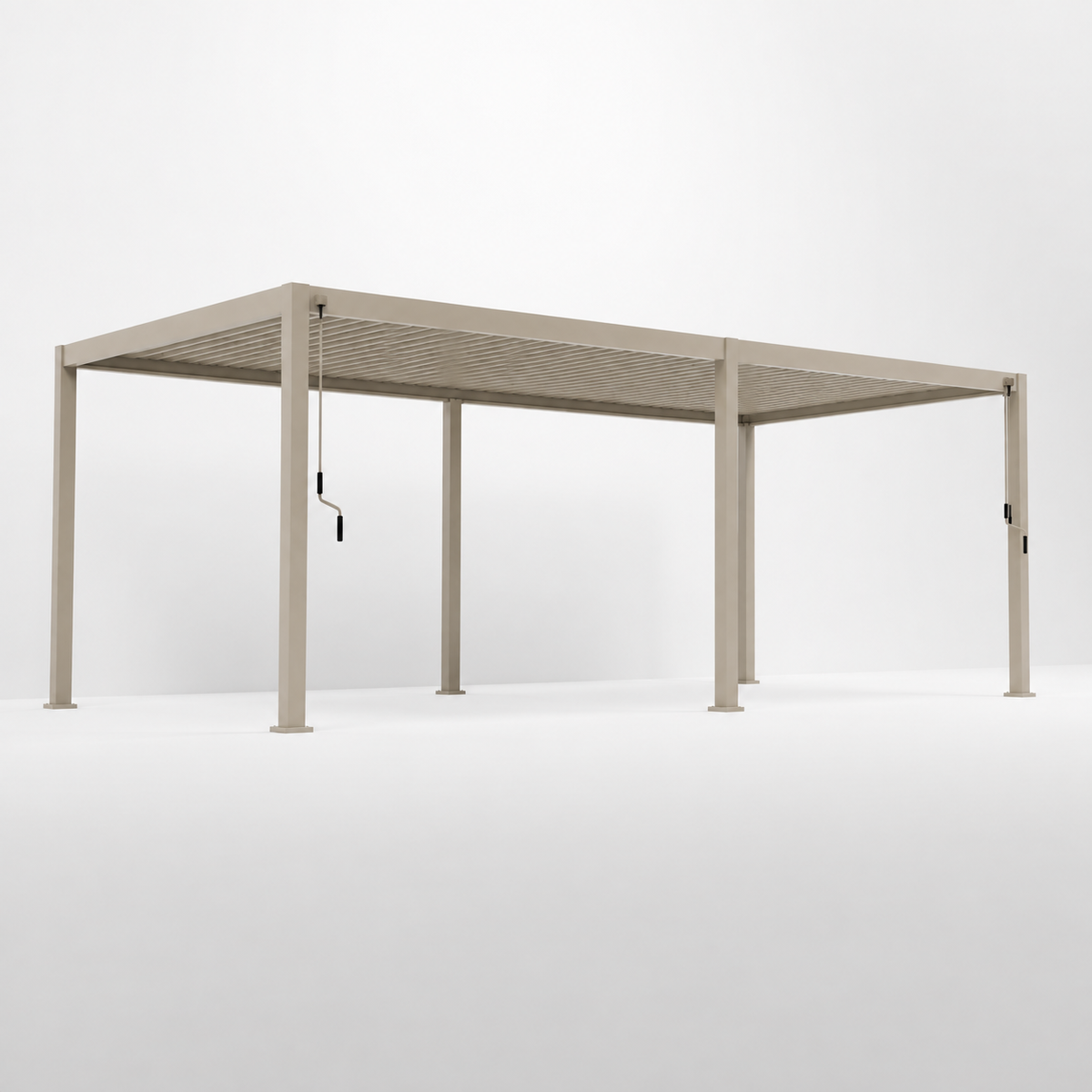 ENJOi Leo Aluminium Rectangular Pergola Pebble - 7.2m x 3.6m