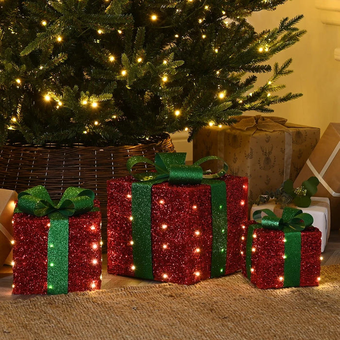 Red Light Up Christmas Presents