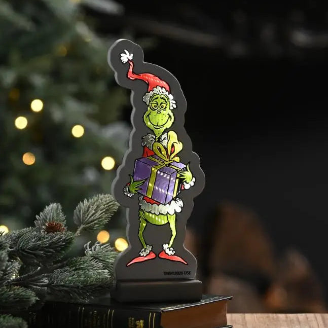 Grinch with Present Infinity Christmas Light - 20cm