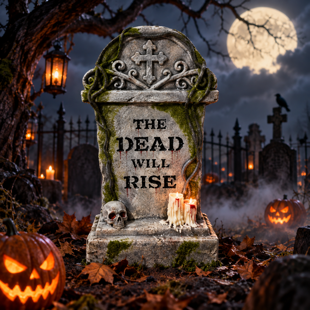 Gravestone with LED Lights