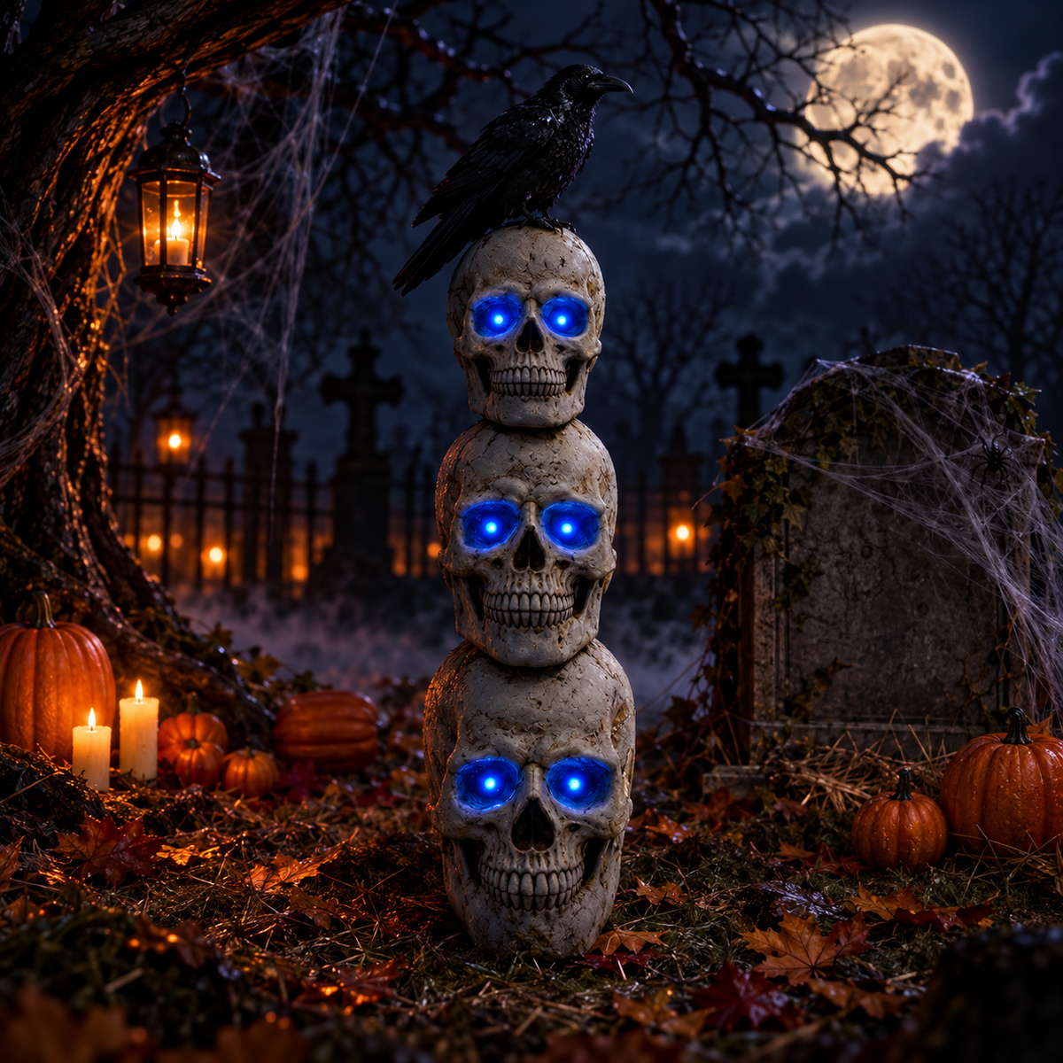 Skull Tower with LED Lights