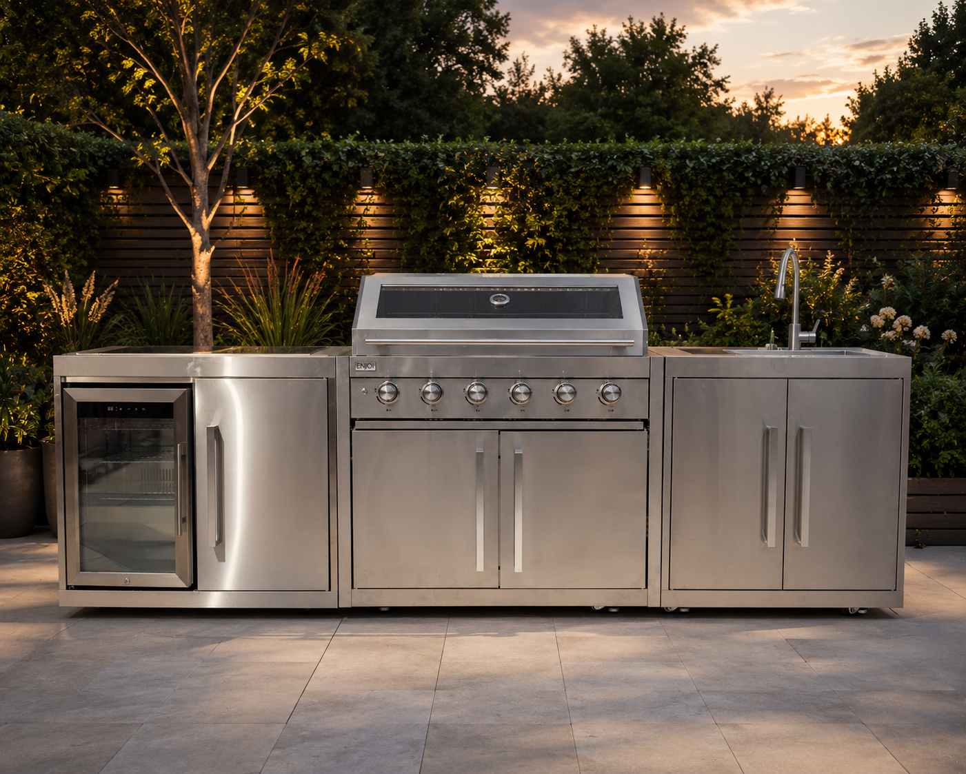 ENJOi Milano Small Outdoor Kitchen with Sintered Stone Worktop