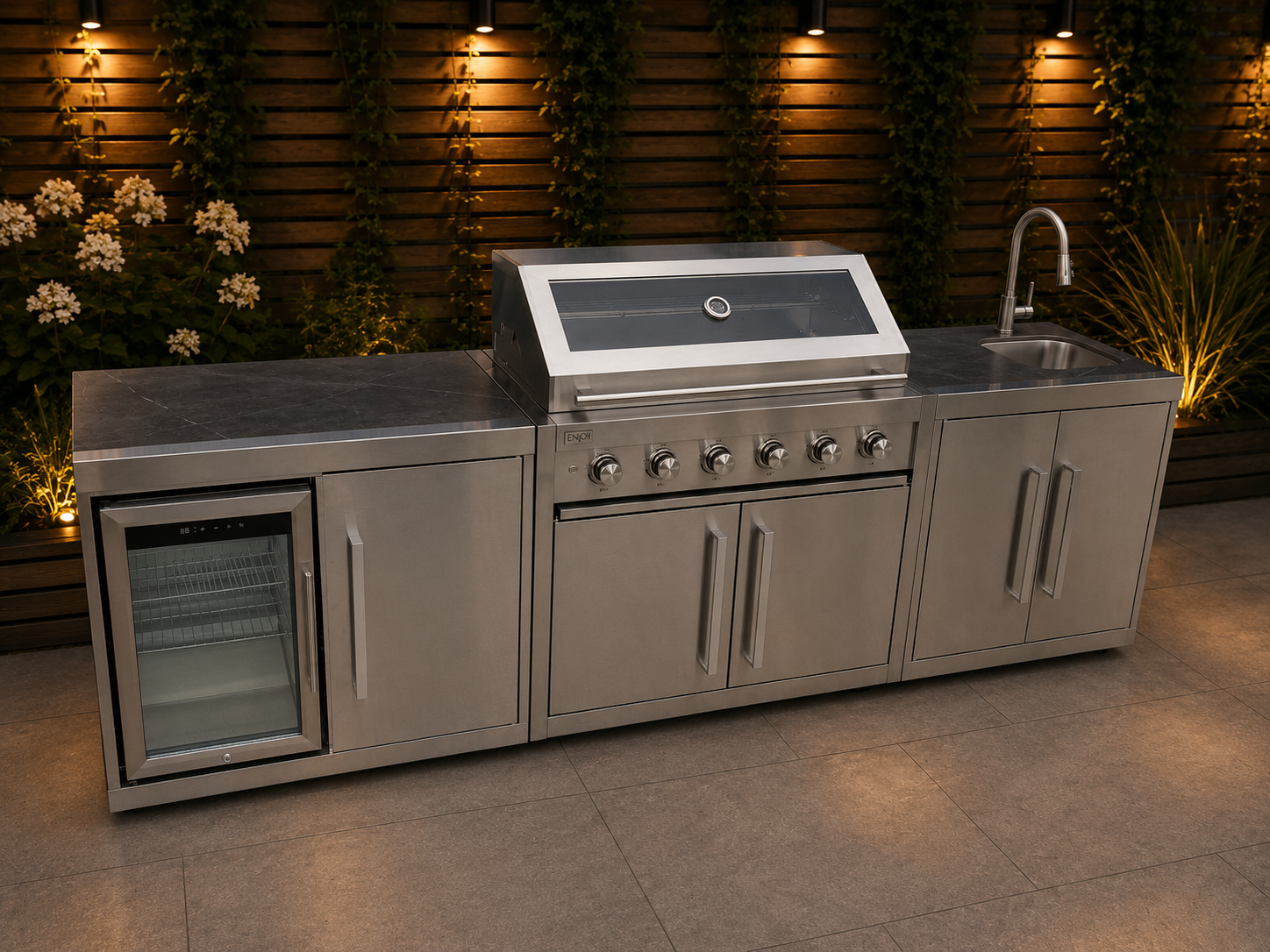 ENJOi Milano Small Outdoor Kitchen with Sintered Stone Worktop