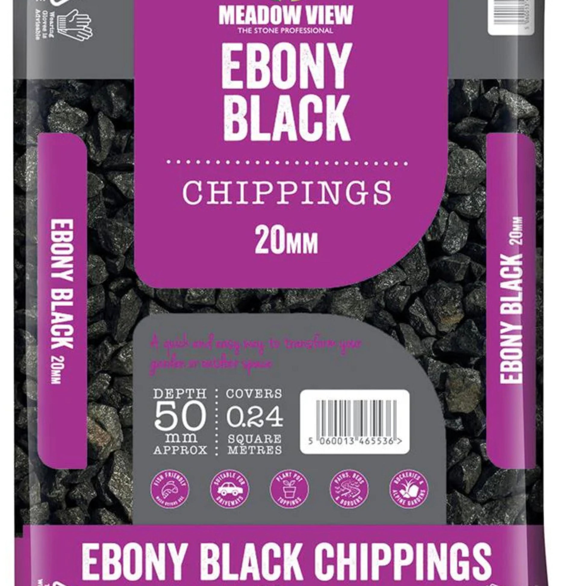 Ebony Black Chippings 20mm