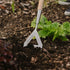 Garden hoe in the ground