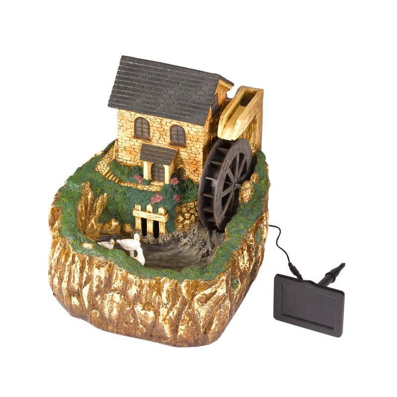 Water Mill Solar Water Feature