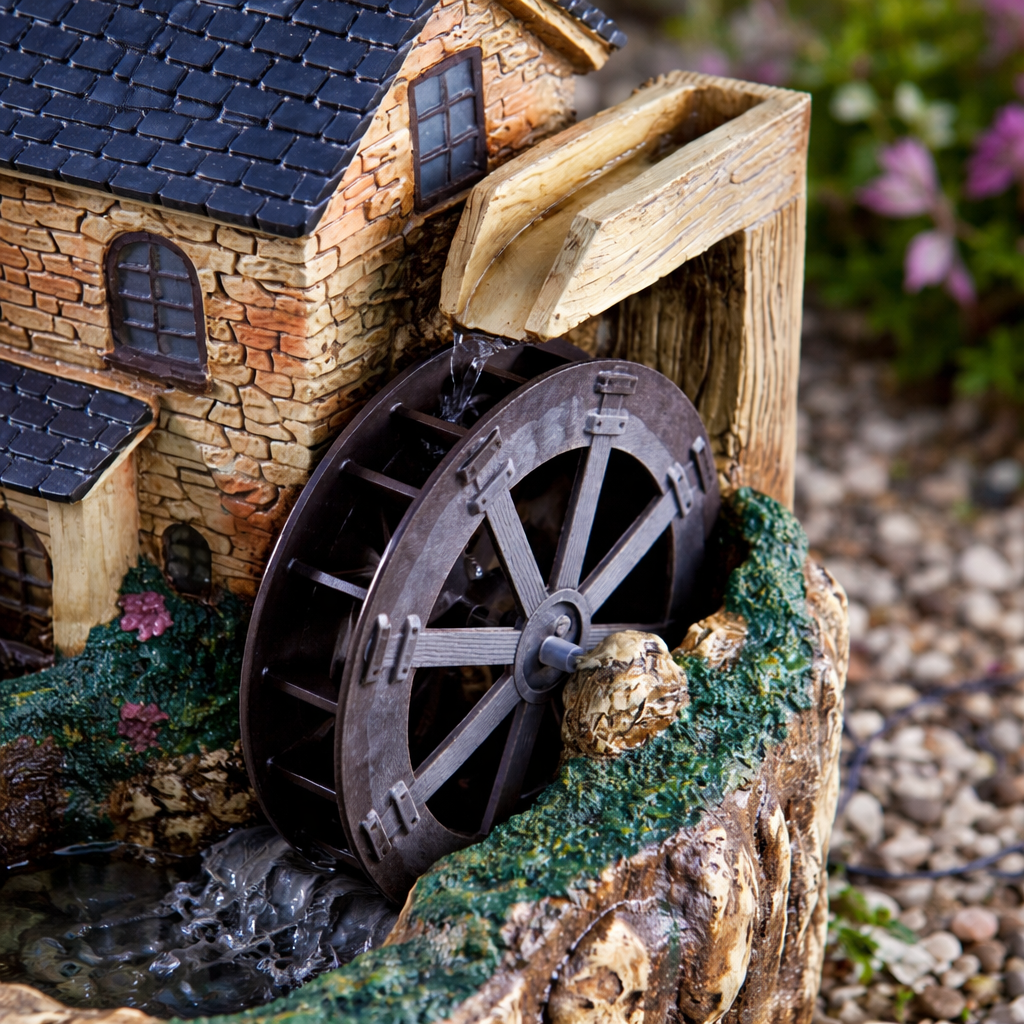 Water Mill Solar Water Feature