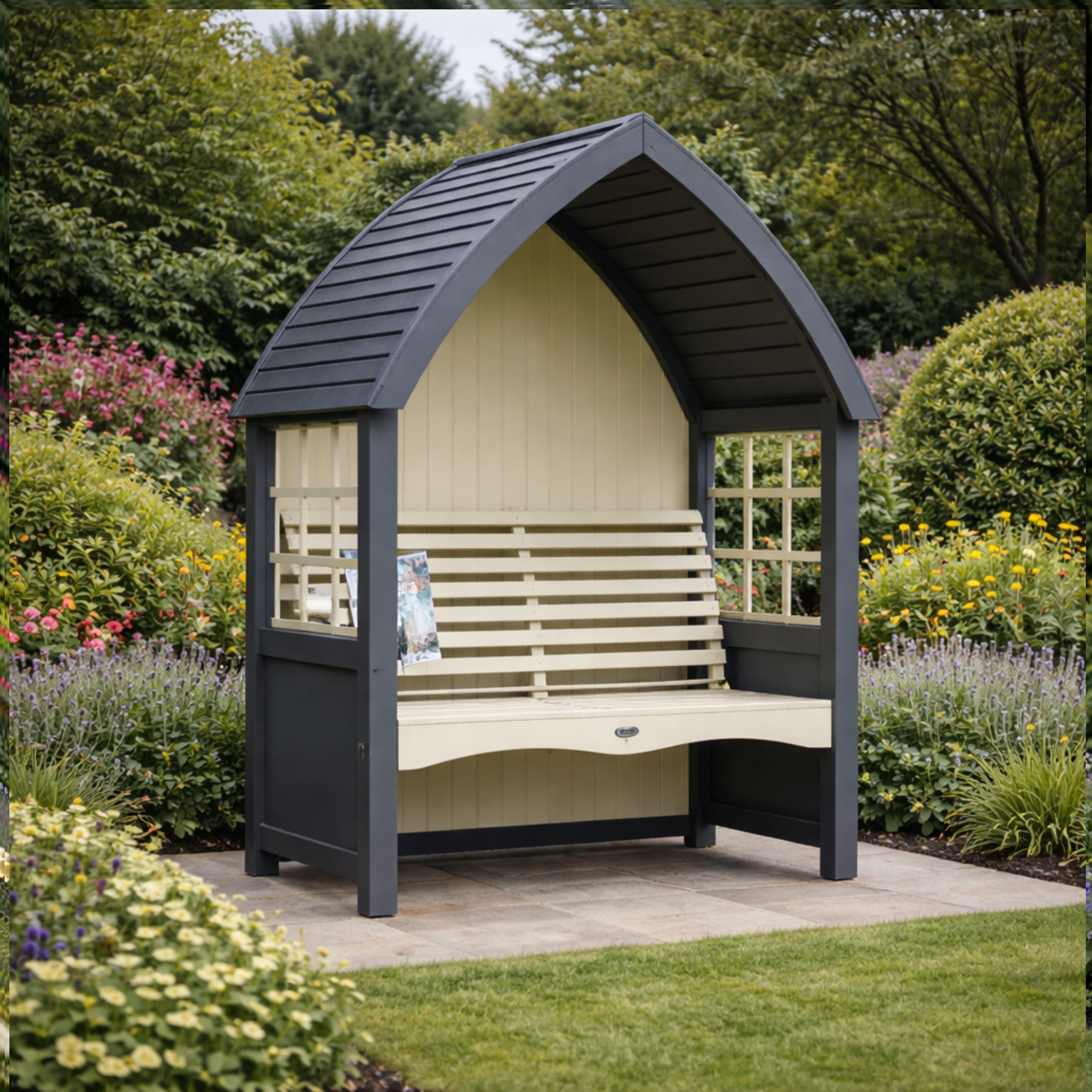AFK Cottage Arbour Charcoal and Cream