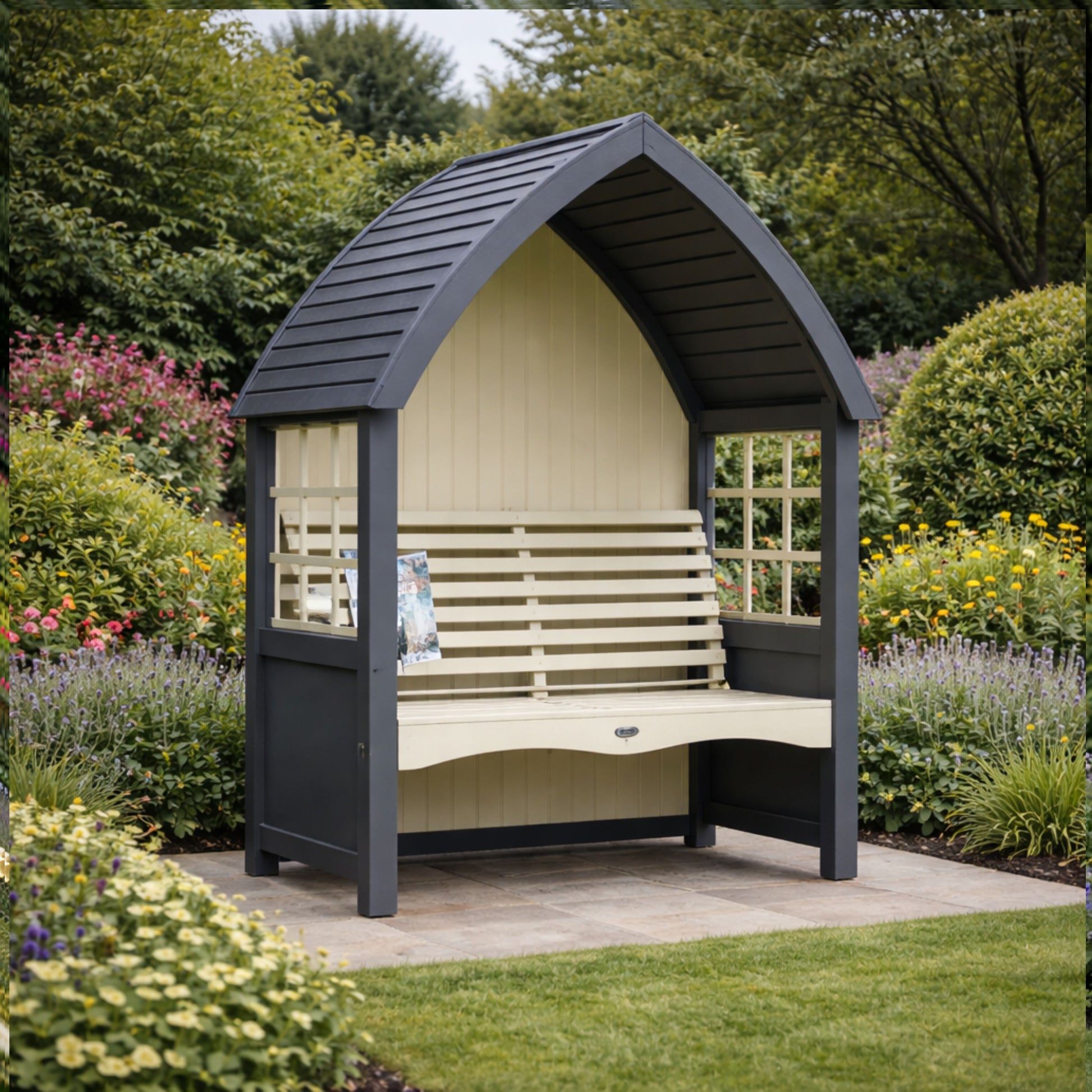 AFK Cottage Arbour Charcoal and Cream