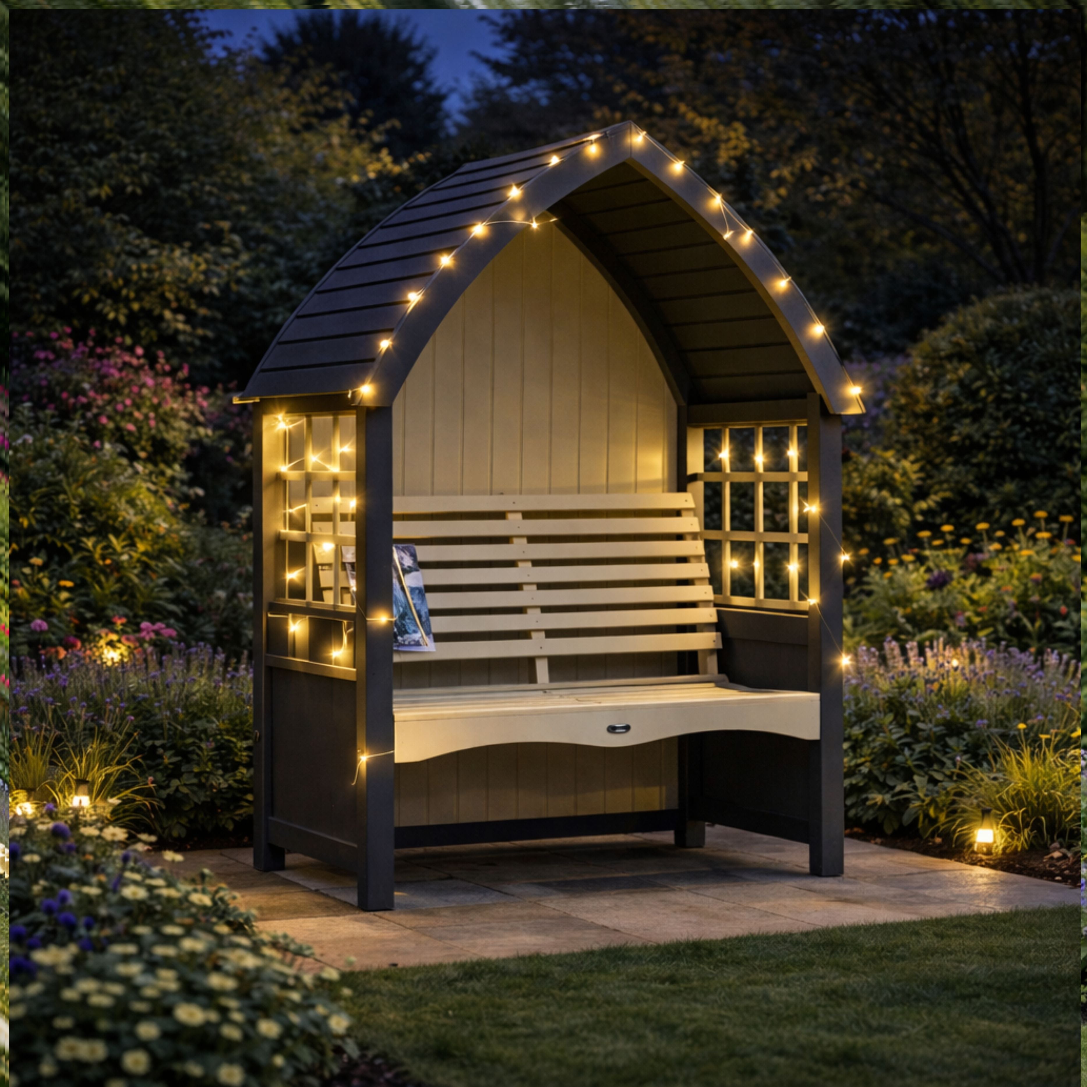 AFK Cottage Arbour Charcoal and Cream
