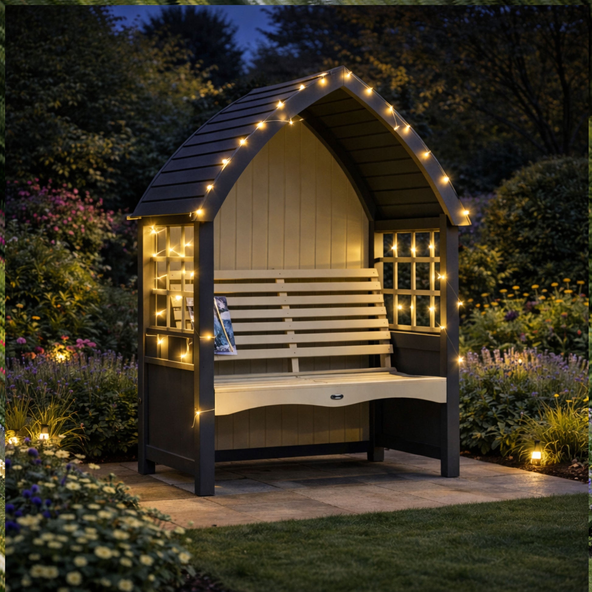 AFK Cottage Arbour Charcoal and Cream