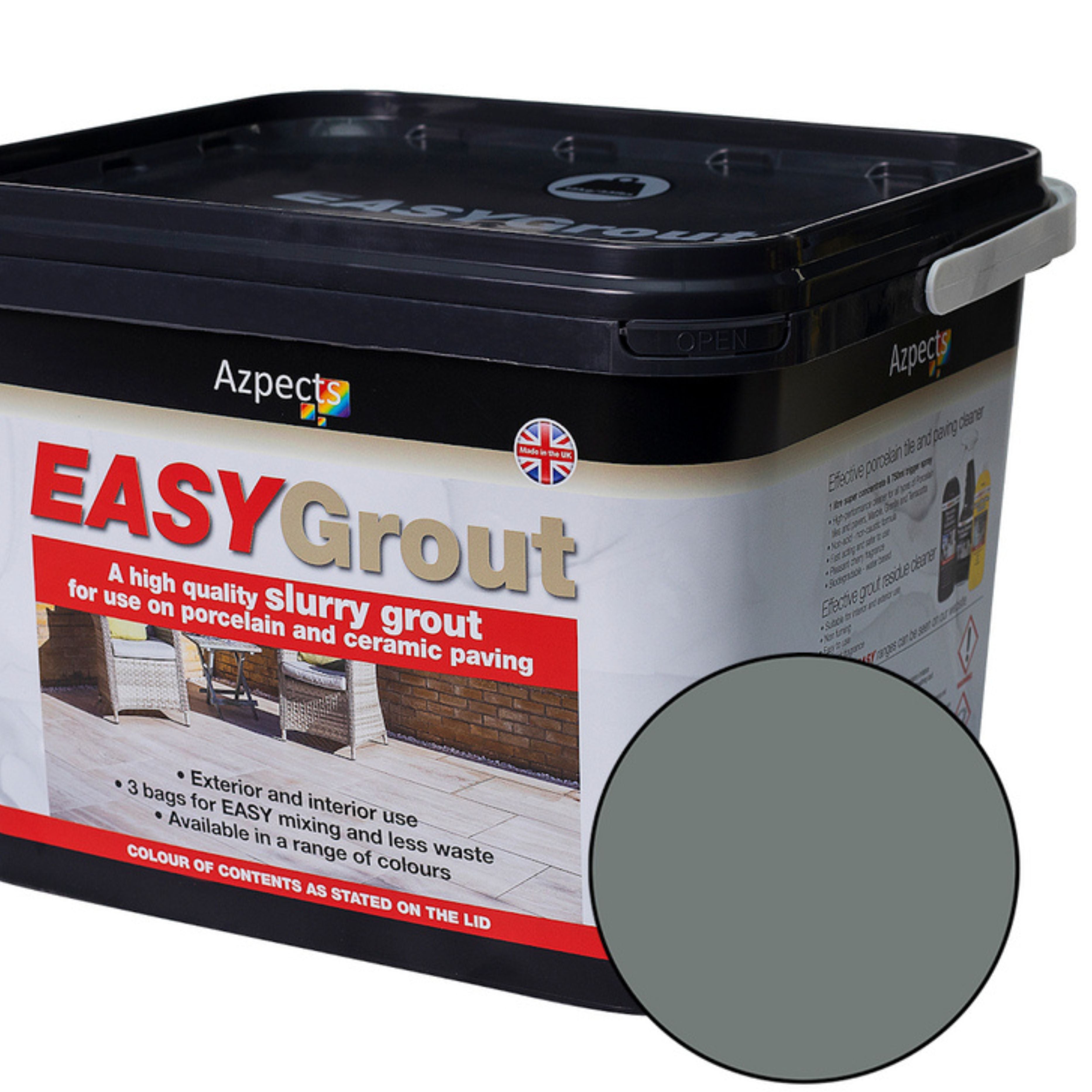 Azpects EASY Grout Porcelain Paving Grout 15kg – Grafito