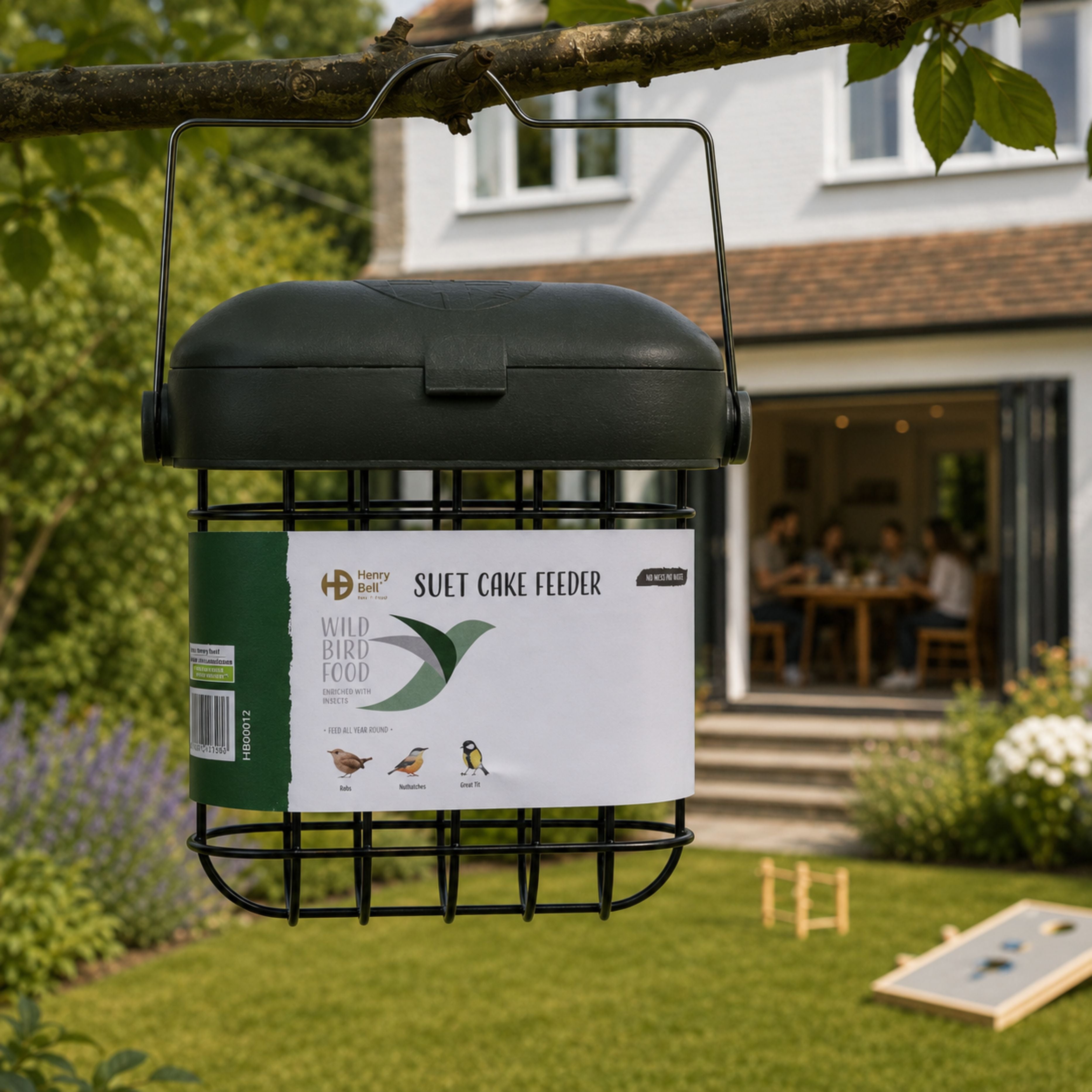 Henry Bell Essential Wild Bird Suet Cake Feeder – Metal Hanging Feeder for Suet Cakes