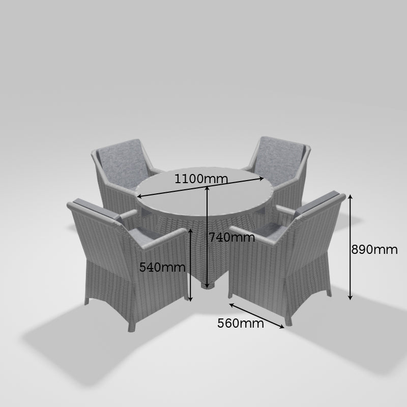 ENJOi Bordeaux 4 Seat Dining Set