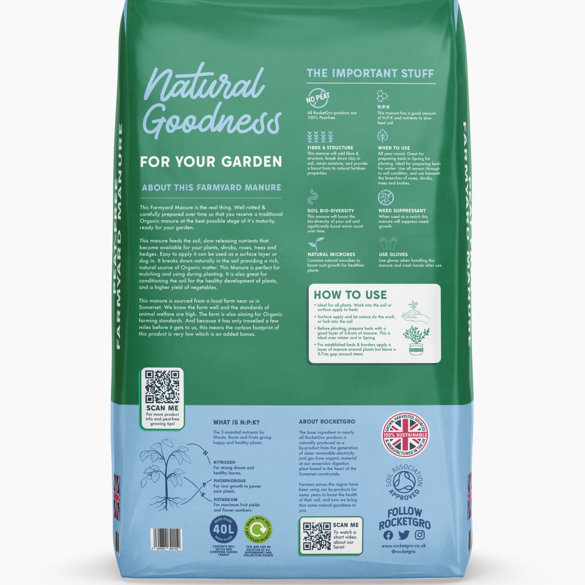Rocket Gro Peat-Free Farmyard Manure 40L