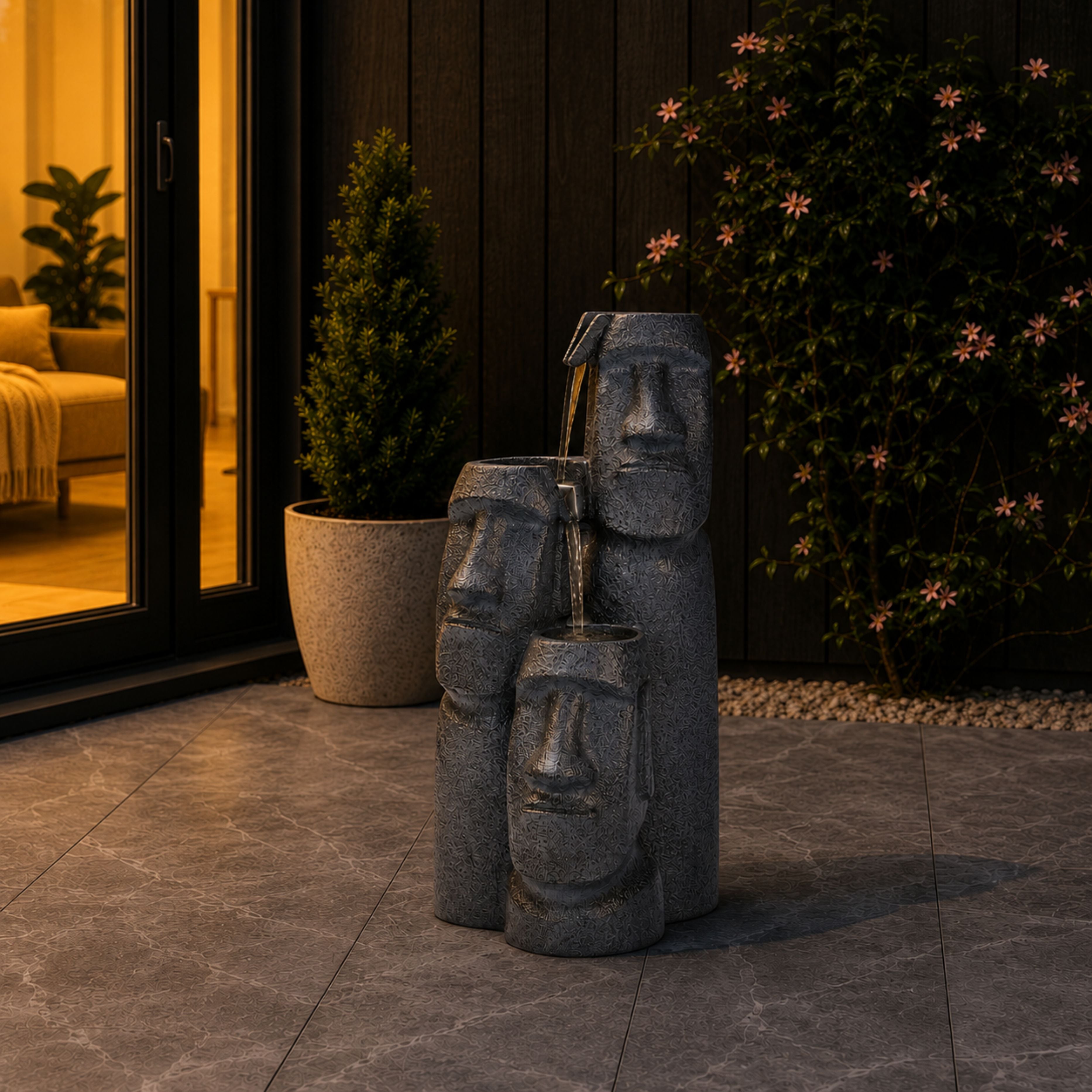 Smart Solar Easter Island Falls Water Feature