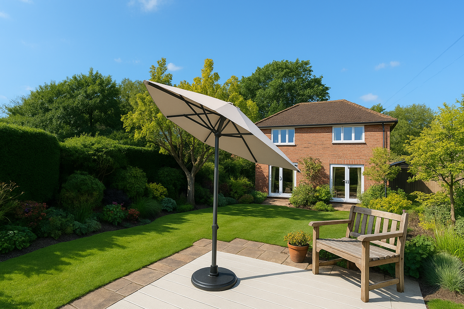 ENJOi Royal Round Aluminium 3m Taupe Parasol