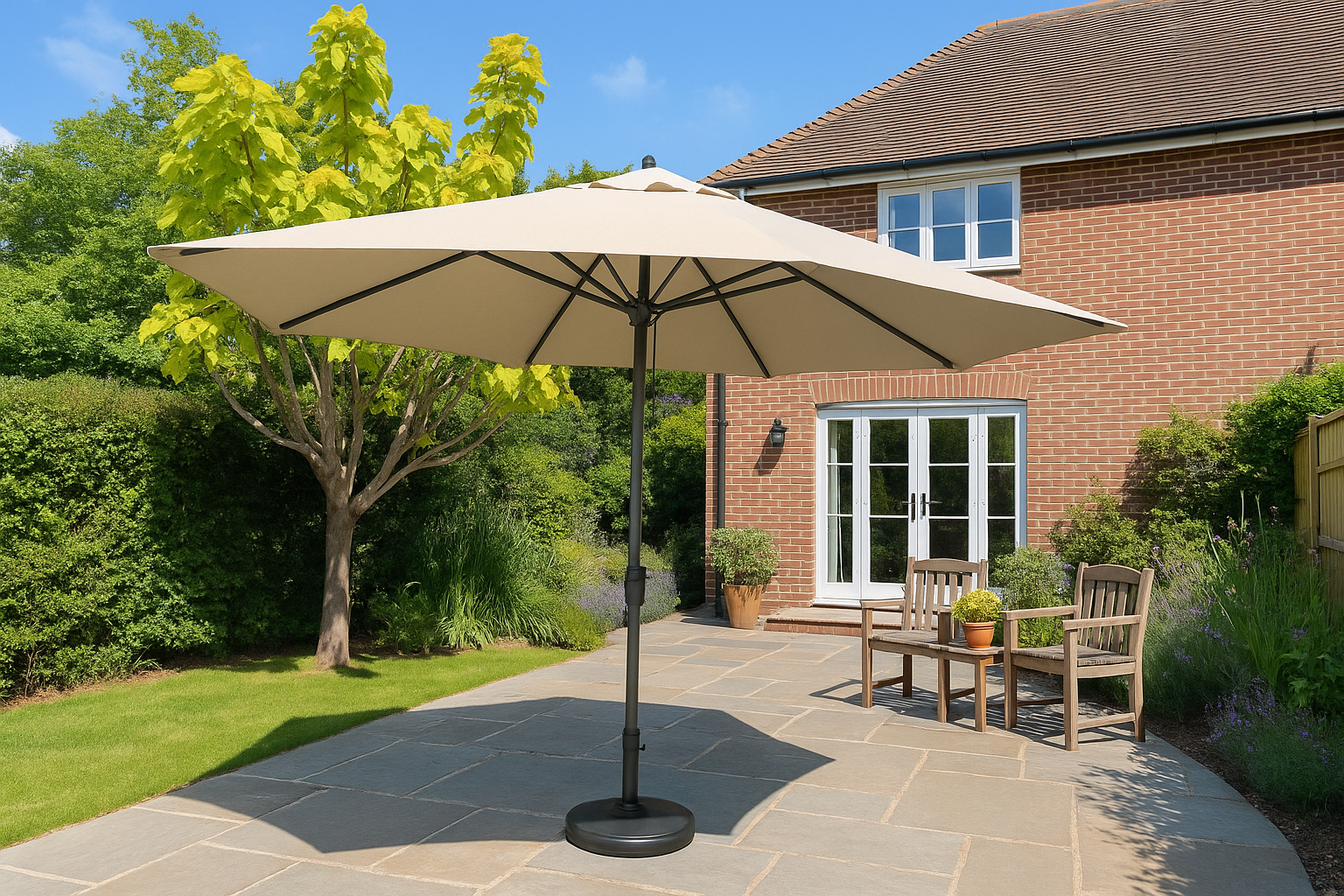 ENJOi Royal Rectangle Aluminium 2m x 3m Taupe Parasol