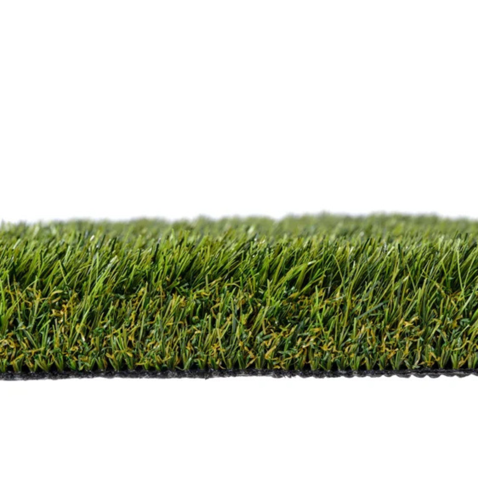 Close-up of artificial grass with a white background