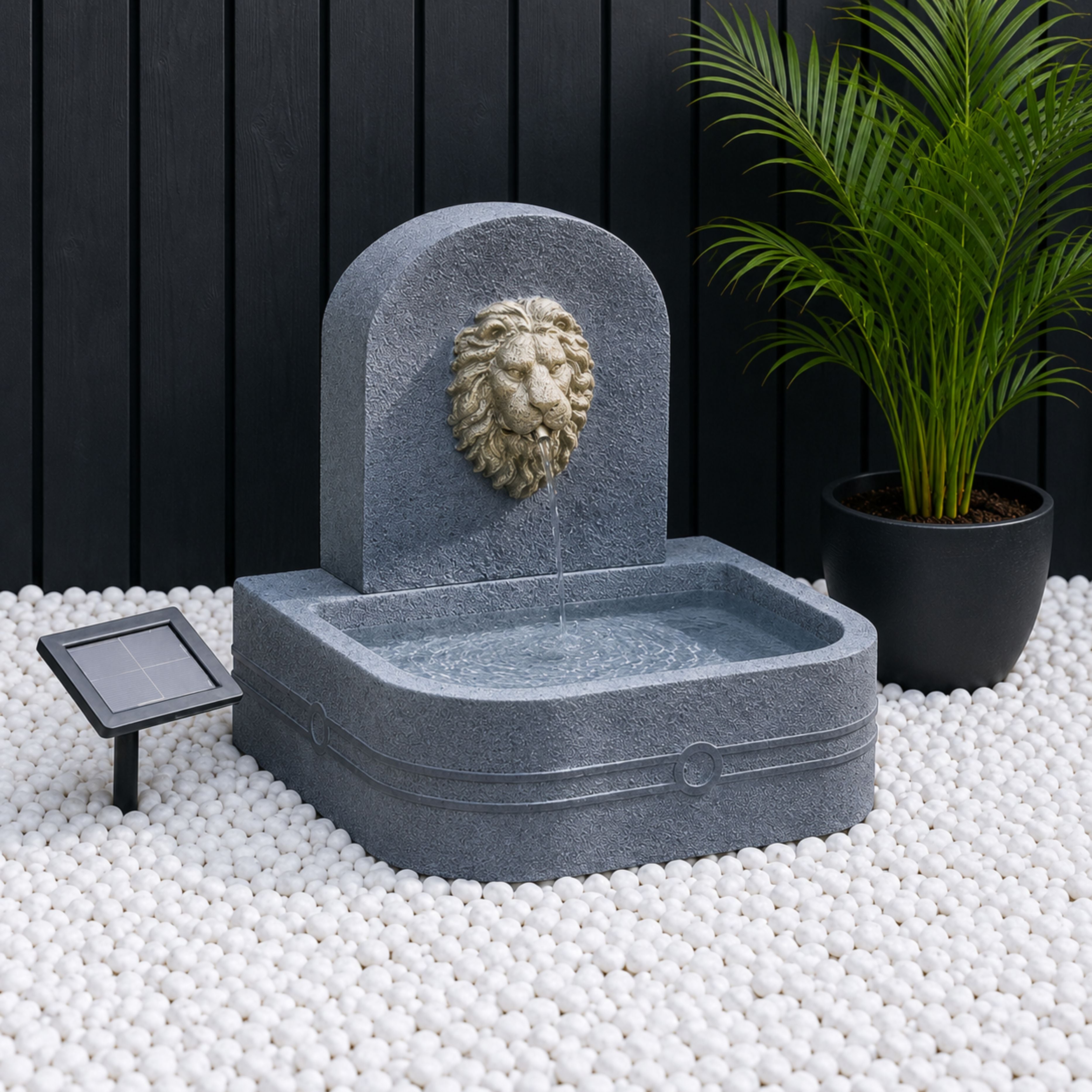 Smart Solar Lions Head Hybrid Water Feature