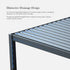 Close-up of a metal structure with drainage design features on a white background