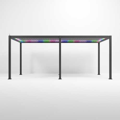 ENJOi Leo Aluminium LED Rectangular Pergola Anthracite Grey - 6m x 3m
