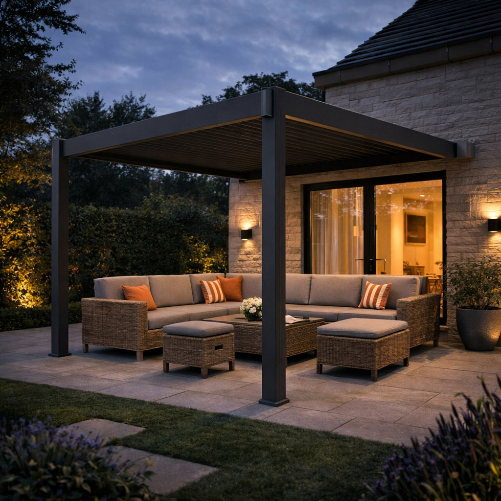 ENJOi Leo Aluminium Wall Mounted Pergola 3m Square