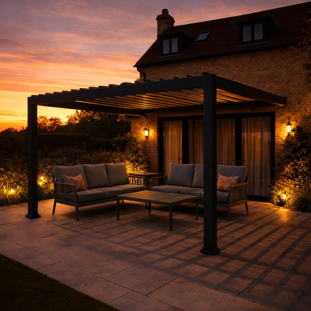 ENJOi Leo Aluminium Wall Mounted Pergola 3.6m x 3m