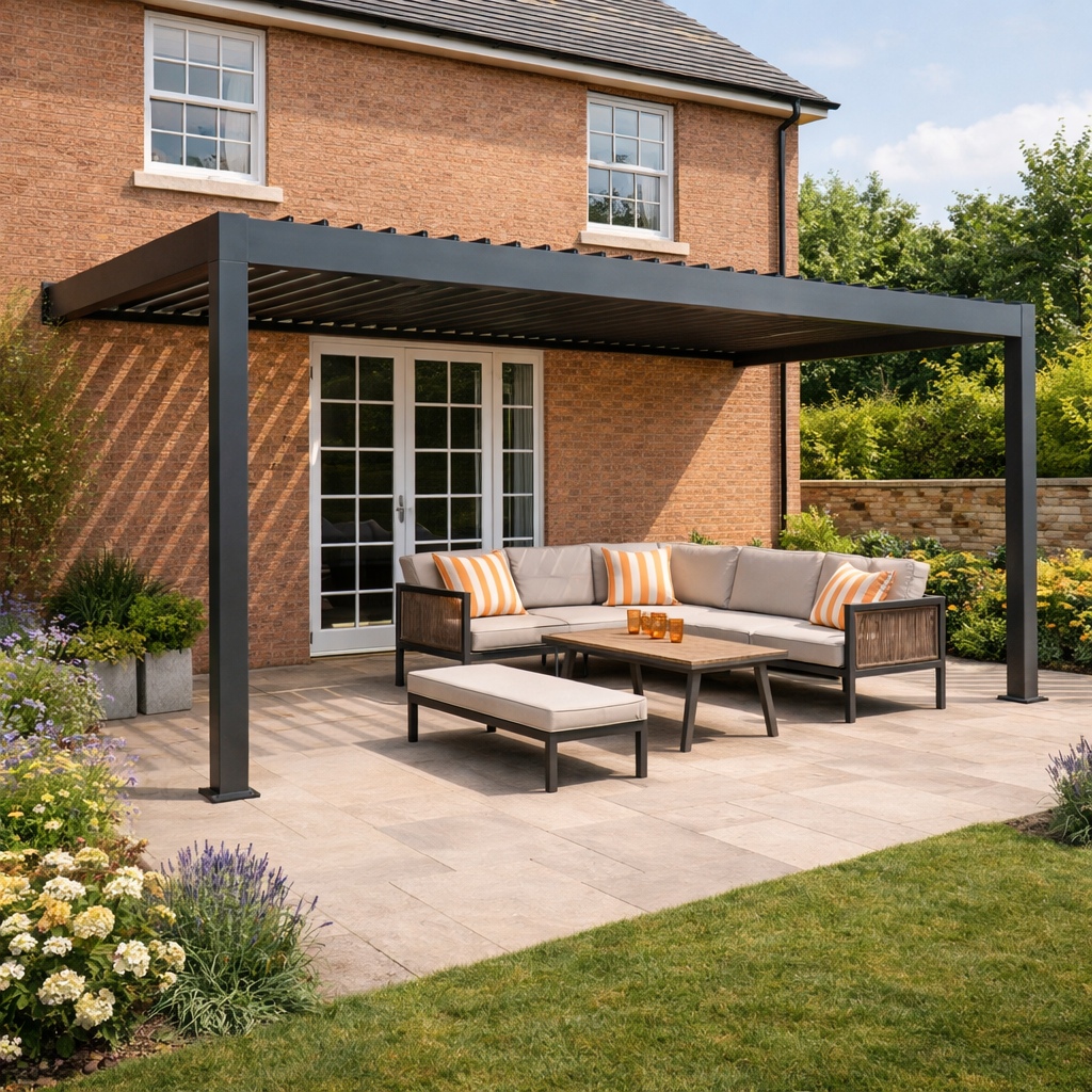 Enjoi Leo Aluminium Wall Mounted Pergola 6.0m x 3.0m Pergola