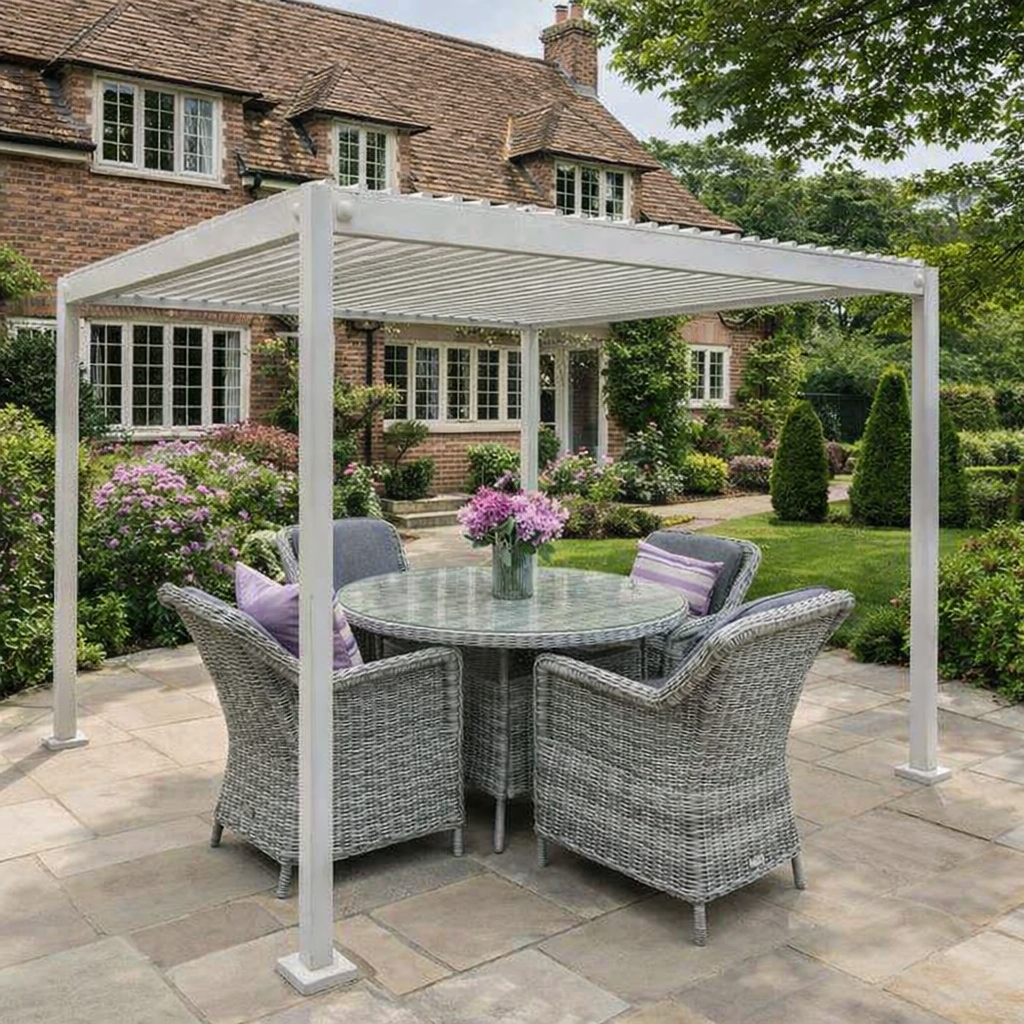 ENJOi Leo Aluminium Pergola 3m x 3m Square Pebble