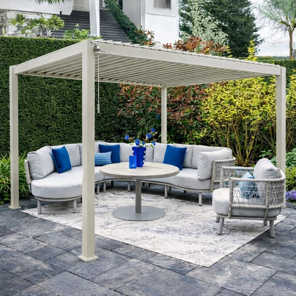 ENJOi Leo Pergola 4m x 3.6m Rec Pebble