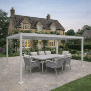 ENJOi Leo Aluminium Rectangular Pergola Pebble - 6m x 3m