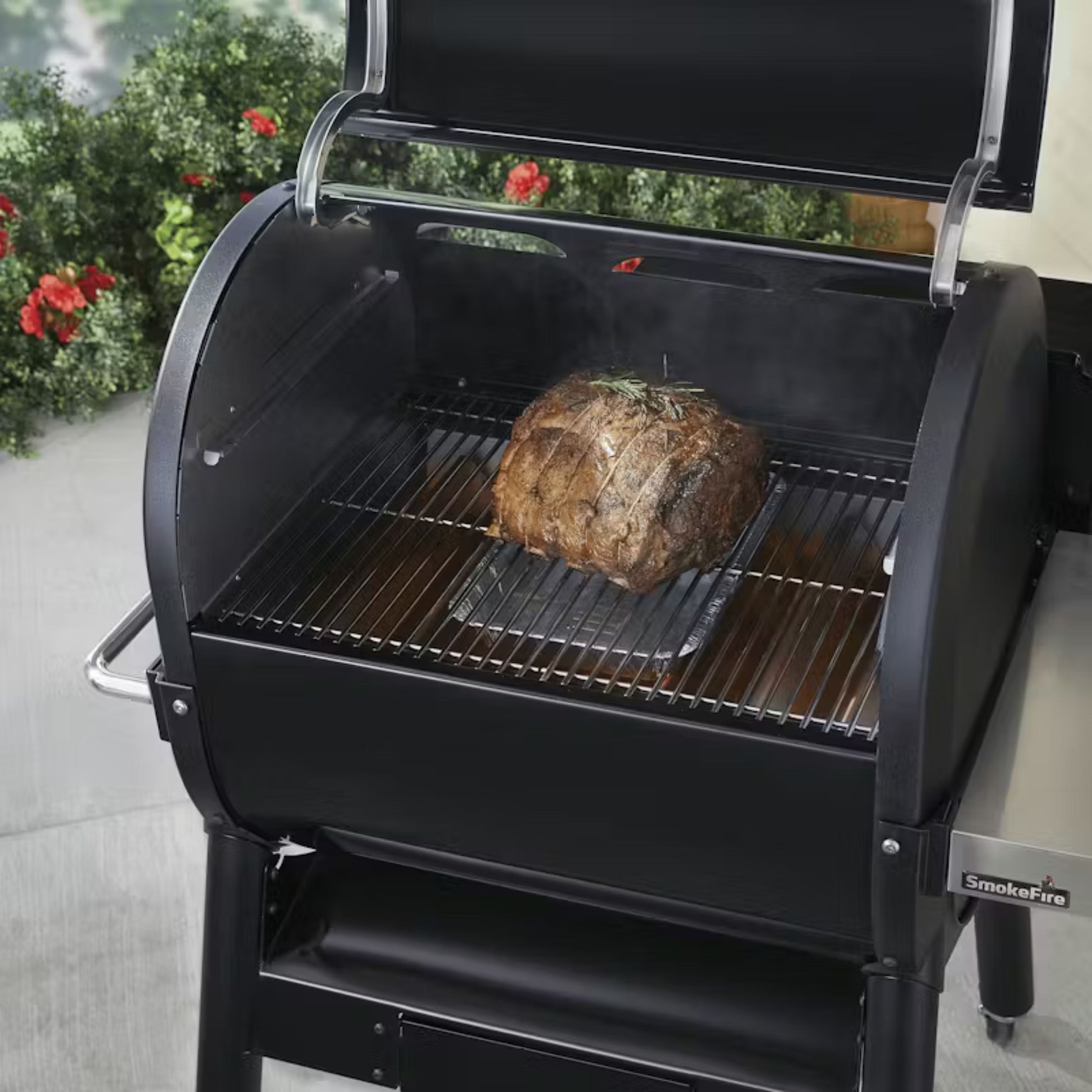 Water Pan Rack on the BBQ